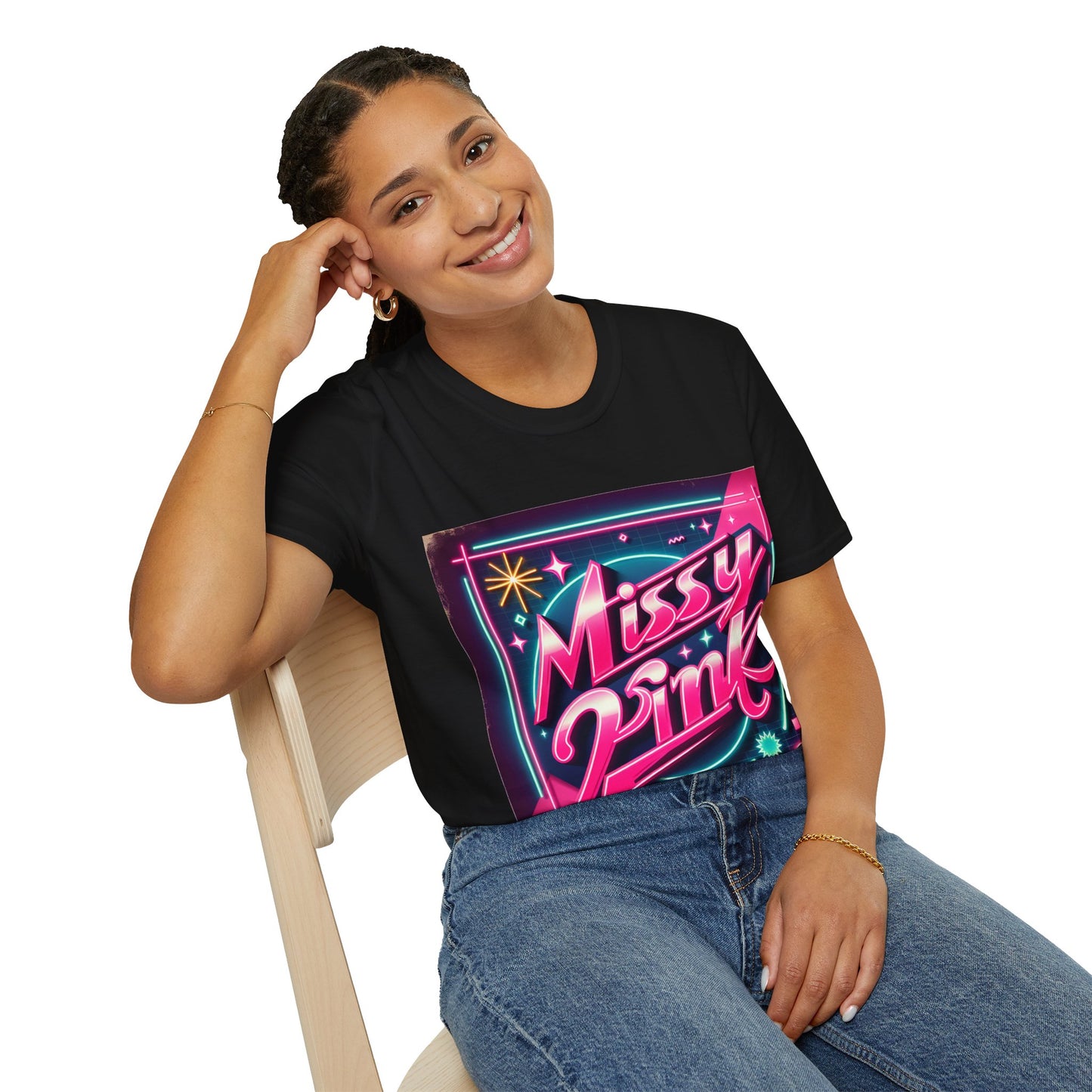 Missy Pink Retro Star T-Shirt