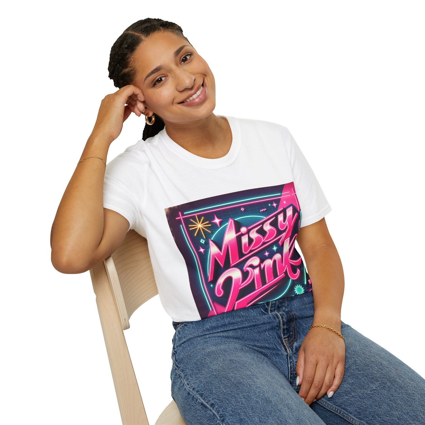 Missy Pink Retro Star T-Shirt