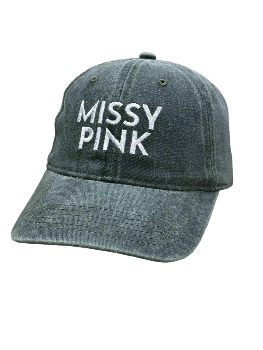 Deep Green Washed Embroidered Baseball Cap