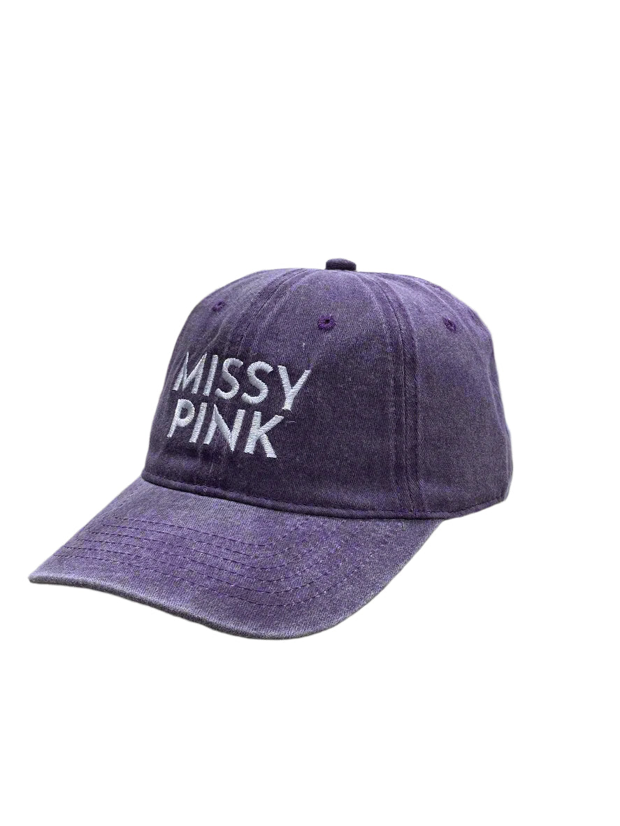 Purple Washed Embroidered Baseball Cap