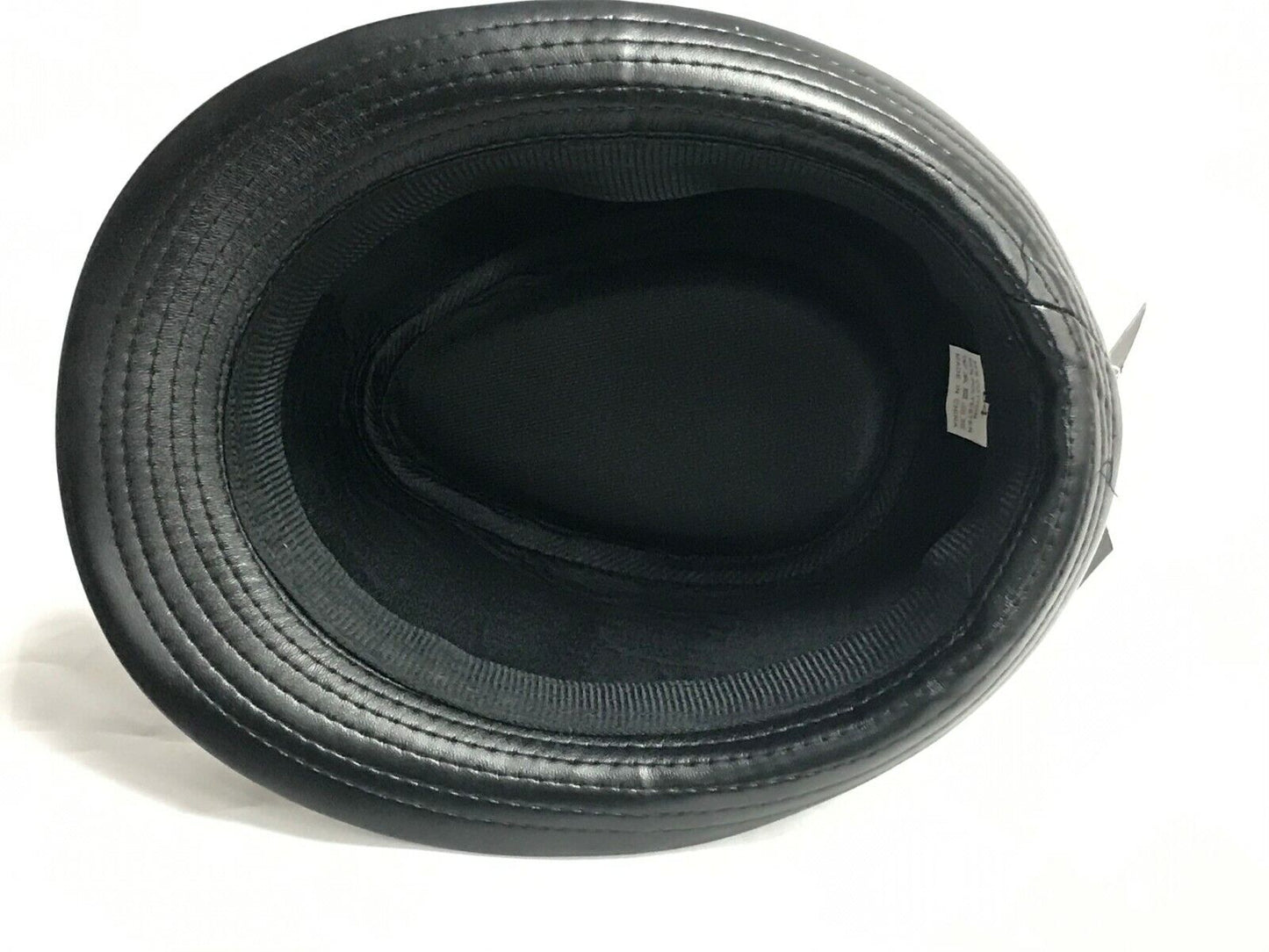 Schwarzer Fedora-Trilby-Hut aus Kunstleder im Retro-Stil mit gebogener Krempe, Unisex