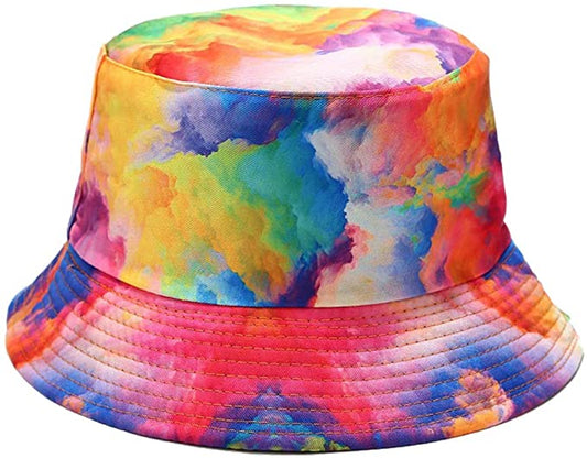 Missy Pink Rainbow Colour Splash Bucket Hat