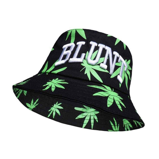 Blunt Weed Leaf Pattern Bucket Hat