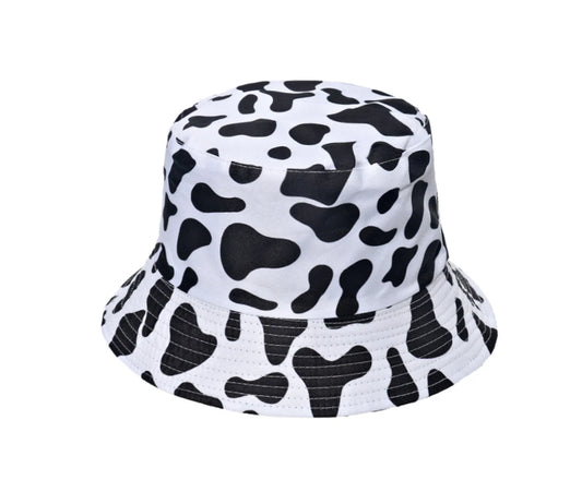 Cow Pattern White/Black Bucket Hat by Missy Pink