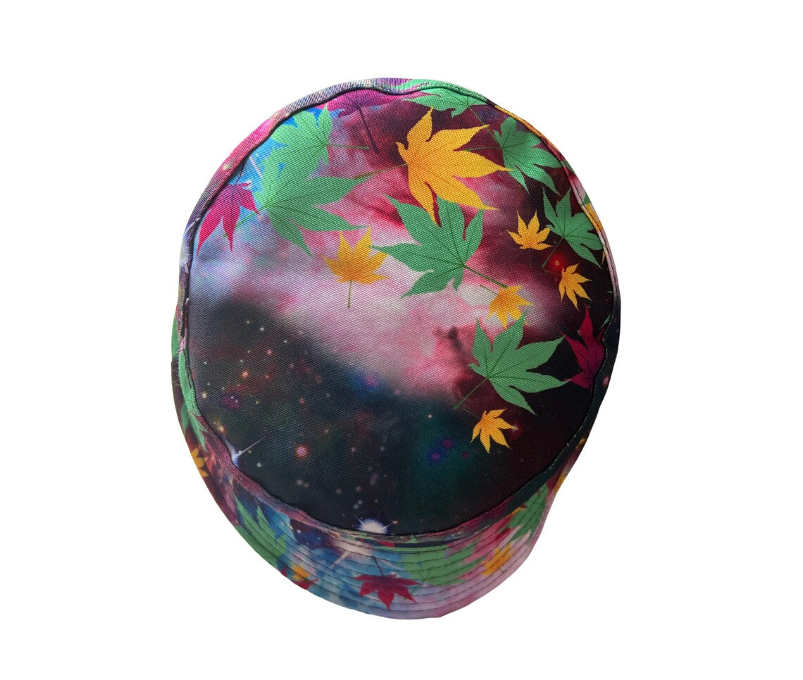 Galaxy Weed Maple Leaf Bucket Hat