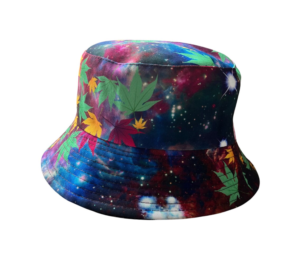 Galaxy Weed Maple Leaf Bucket Hat