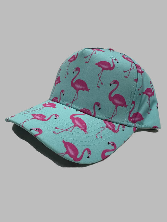 Aqua Island Colour Flamingo Pattern Summer Cap Adjustable