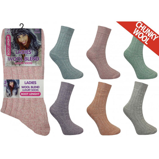 Ladies Wool Blend Luxury Socks