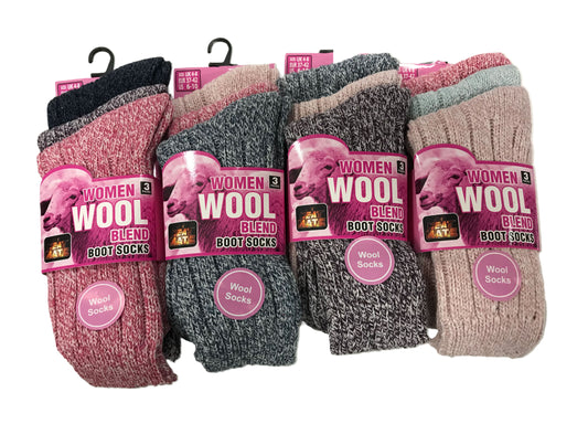 Missy Pink - Wool Blend Boot Socks