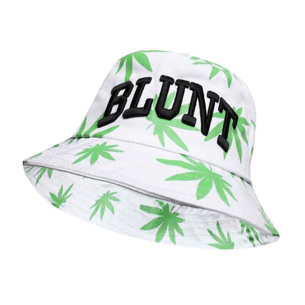 Blunt Weed Leaf Pattern Bucket Hat