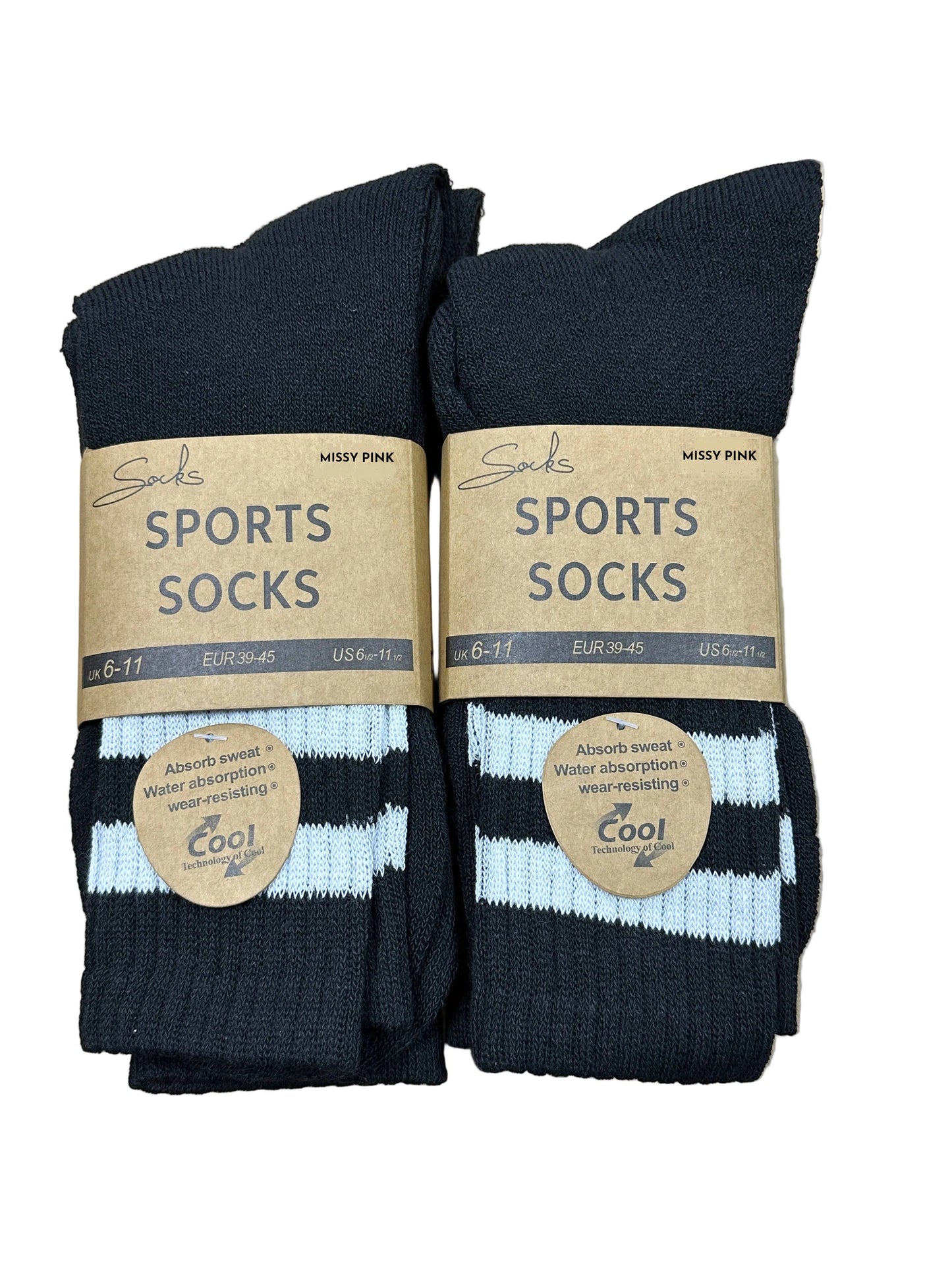 Mens Black Sports Socks  with Cool Technology 901