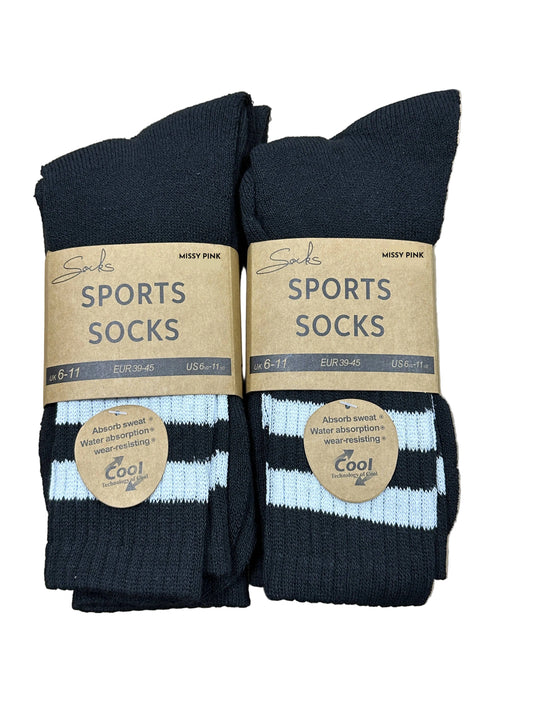 Mens Black Sports Socks with Cool Technology 901