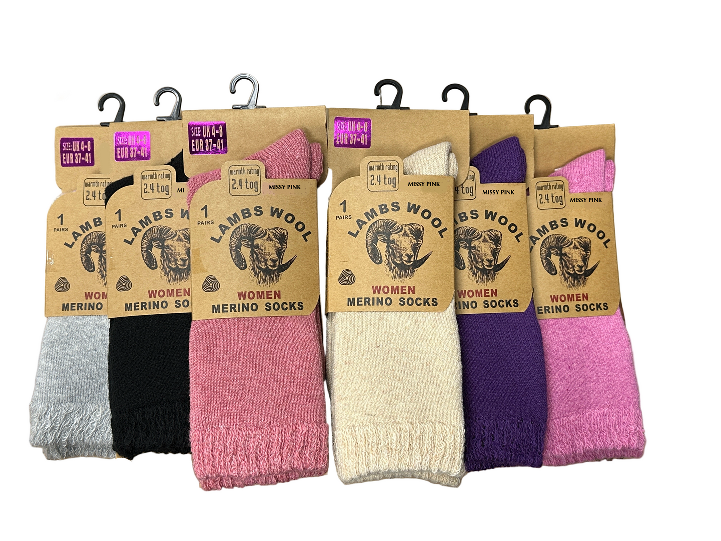 Womens Merino Wool Socks Lambs Wool 2.4 Tog