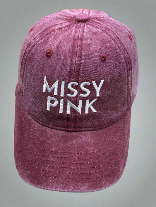 Missy Pink Burgundy Washed Cap