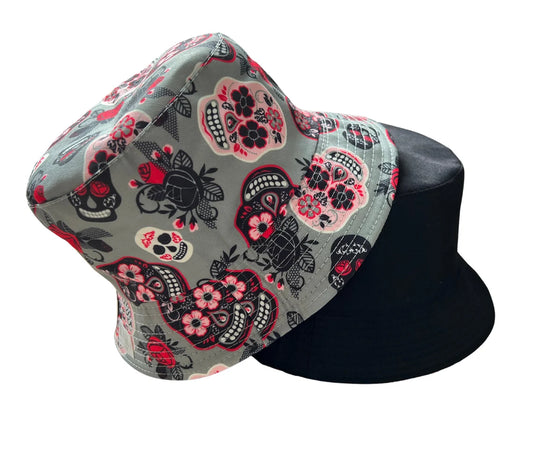 Skulls and Flower Bucket Hat