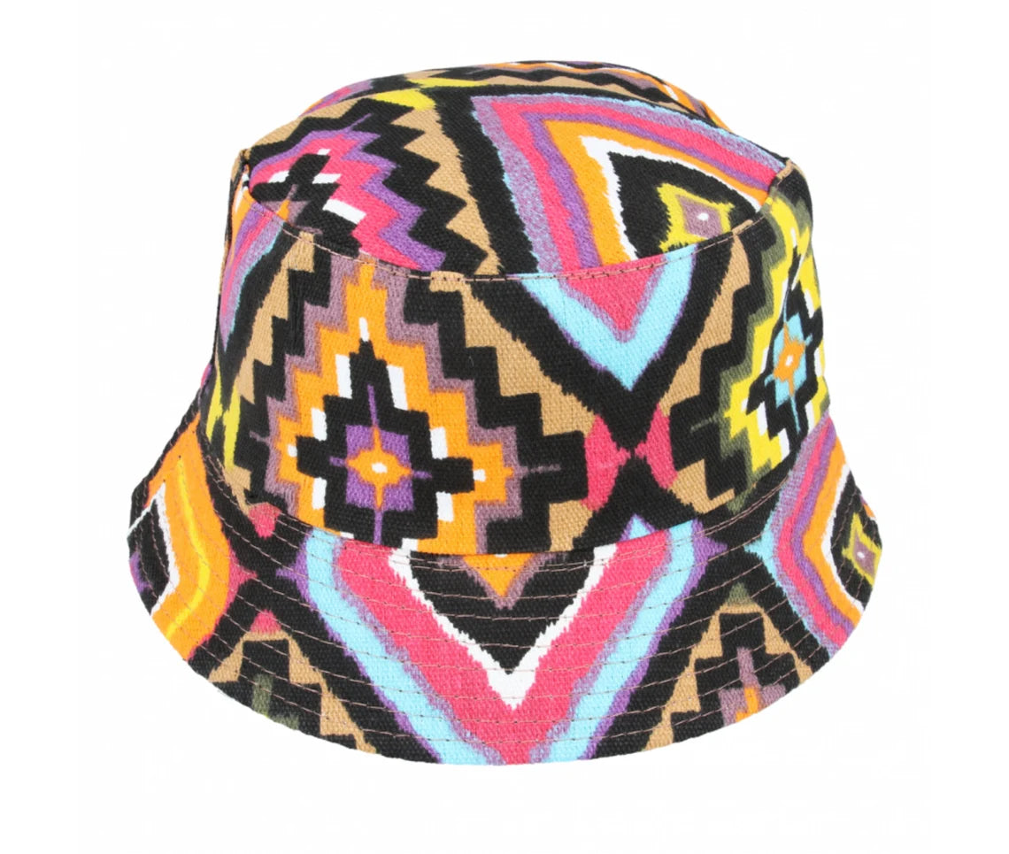 Azetec print bucket hat