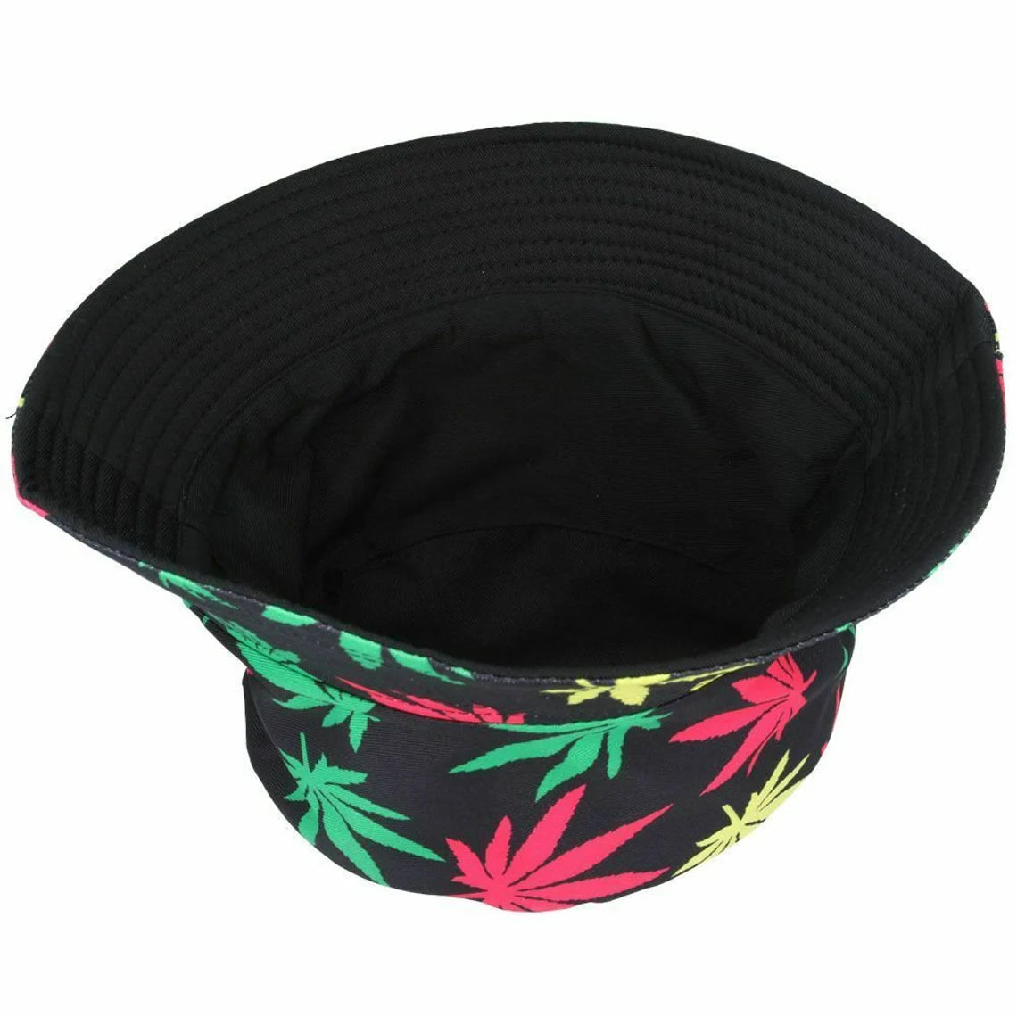 Maple Weed Colour Leaf Black Bucket Hat