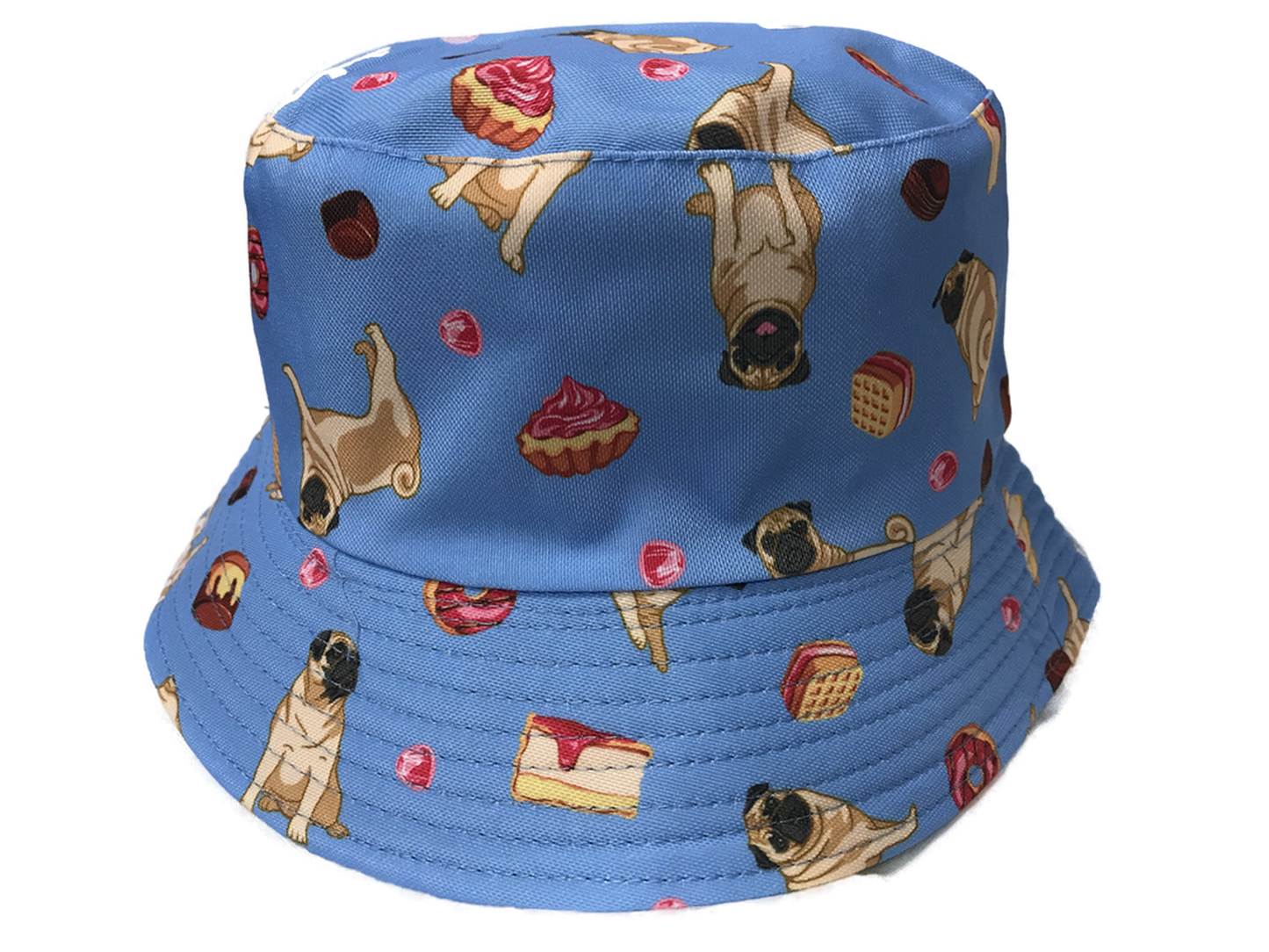 Blue Pug Cakes Design Bucket Hat