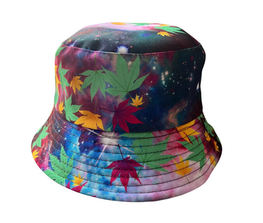 Galaxy Weed Maple Leaf Bucket Hat