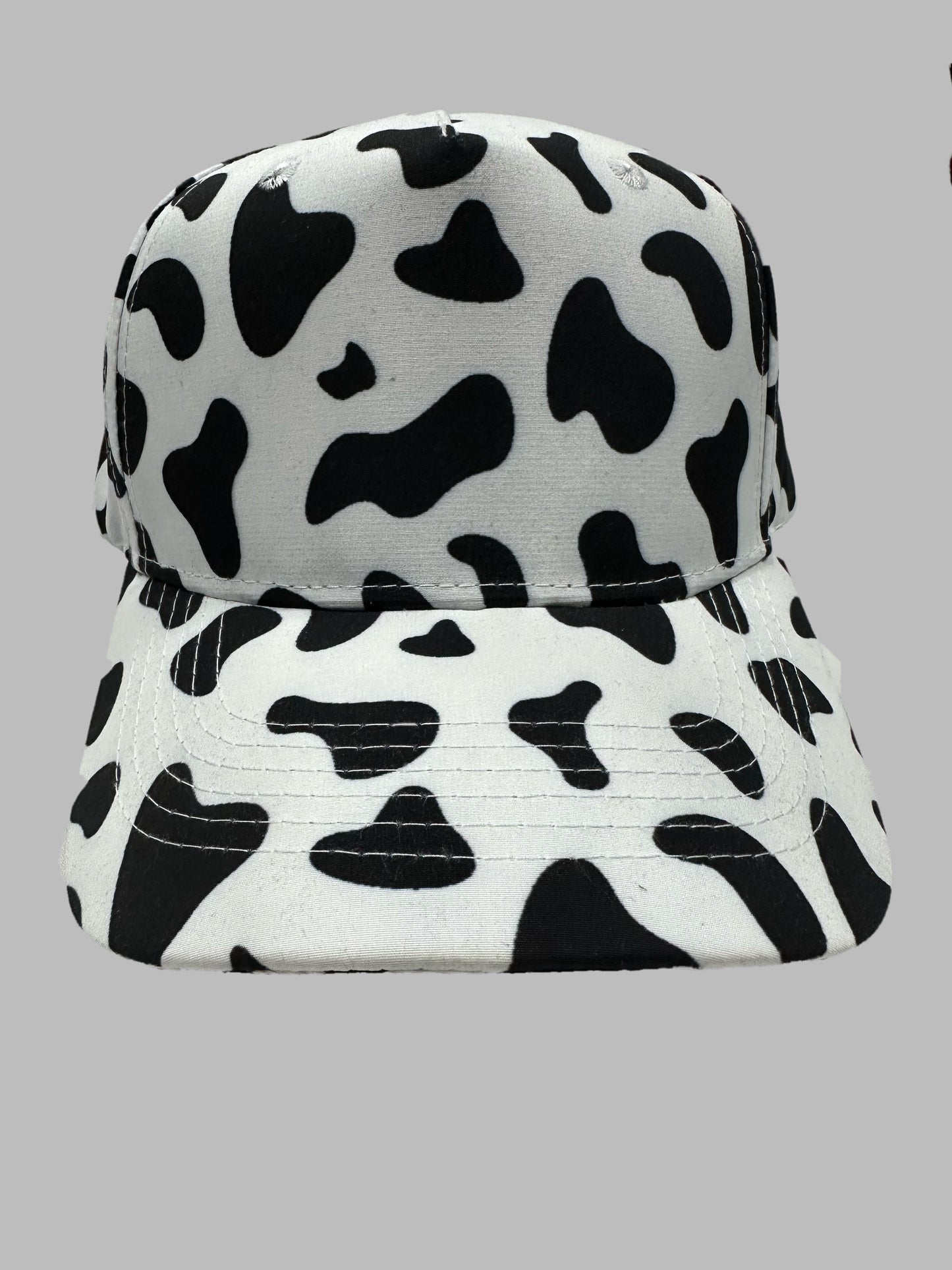 White Black Cow Pattern Summer Cap Adjustable