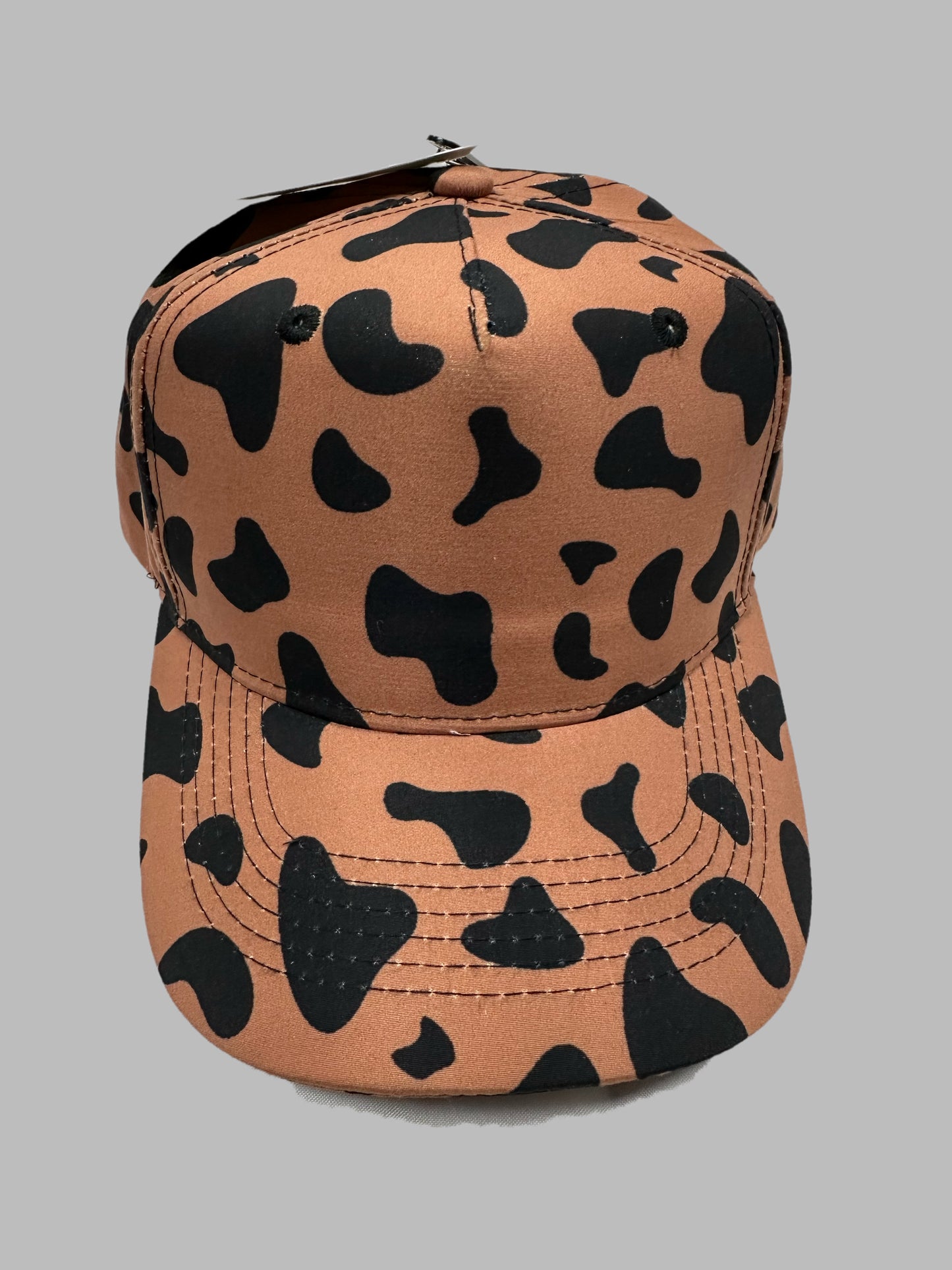 Brown Cow Pattern Summer Cap Adjustable