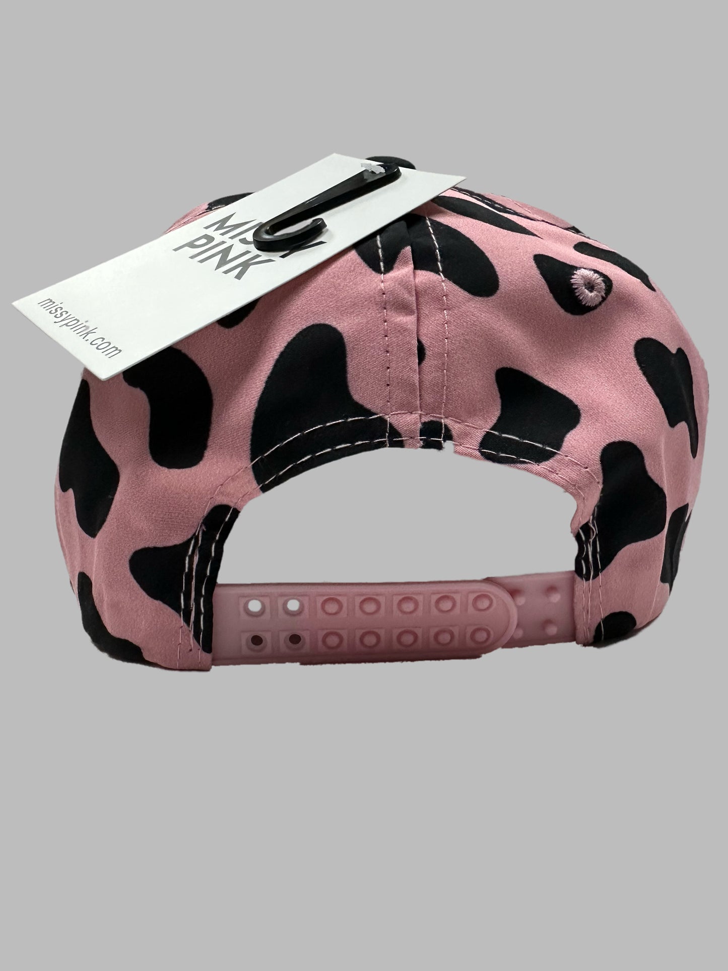 Pink / Black Cow Pattern Summer Cap Adjustable