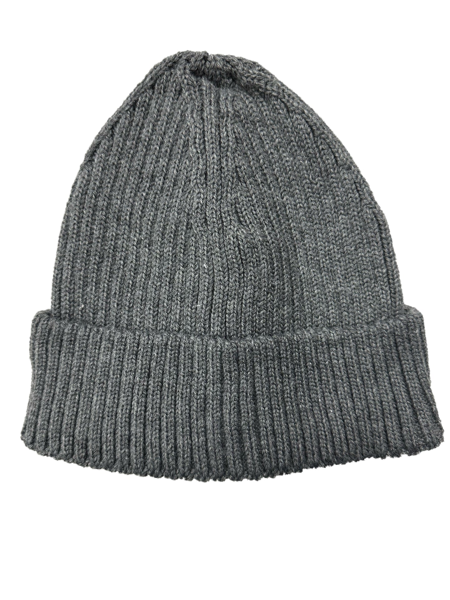 Grey Unisex Ribbed Beanie Hat