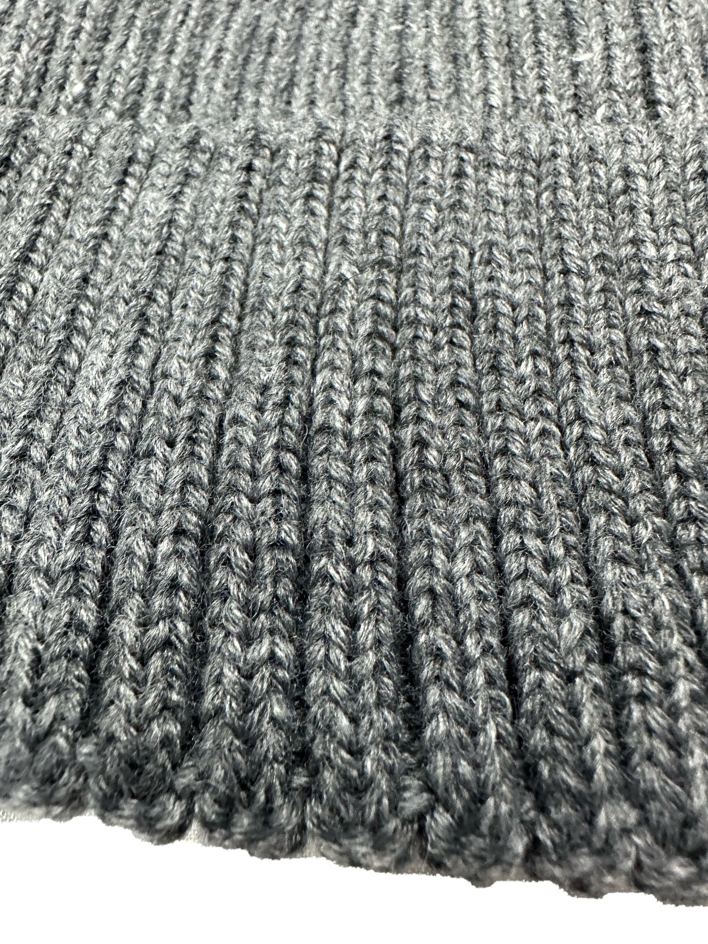 Grey Unisex Ribbed Beanie Hat