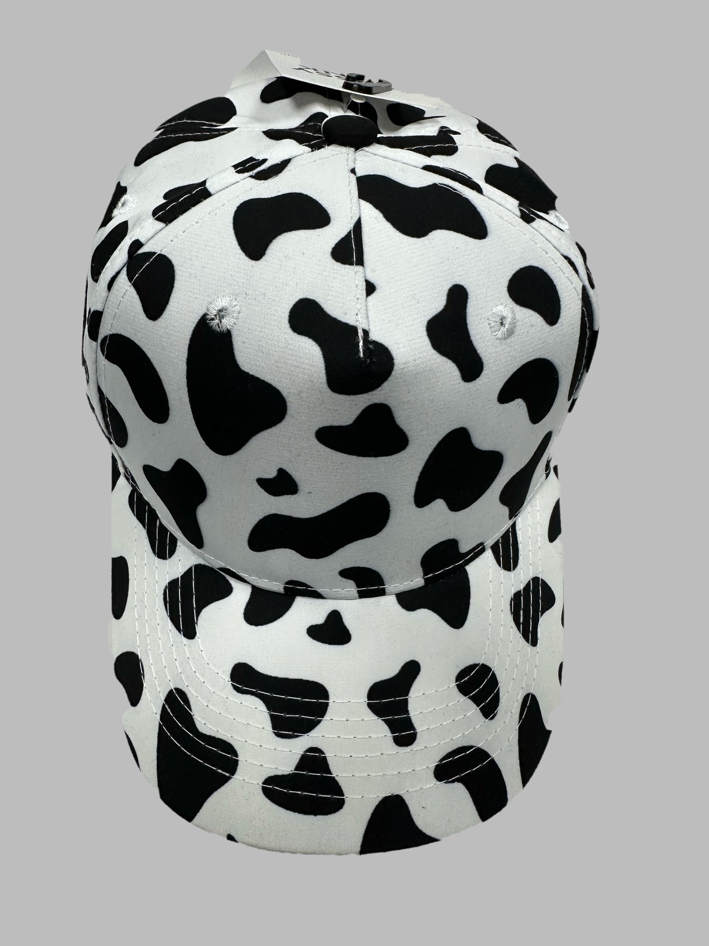 White Black Cow Pattern Summer Cap Adjustable