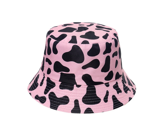 Cow Pattern Pink/Black Bucket Hat by Missy Pink