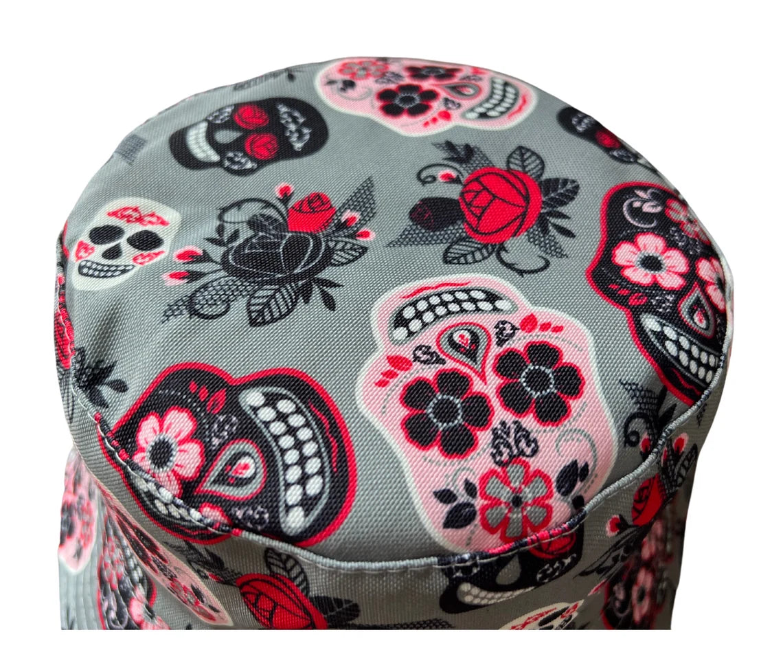 Skulls and Flower Bucket Hat